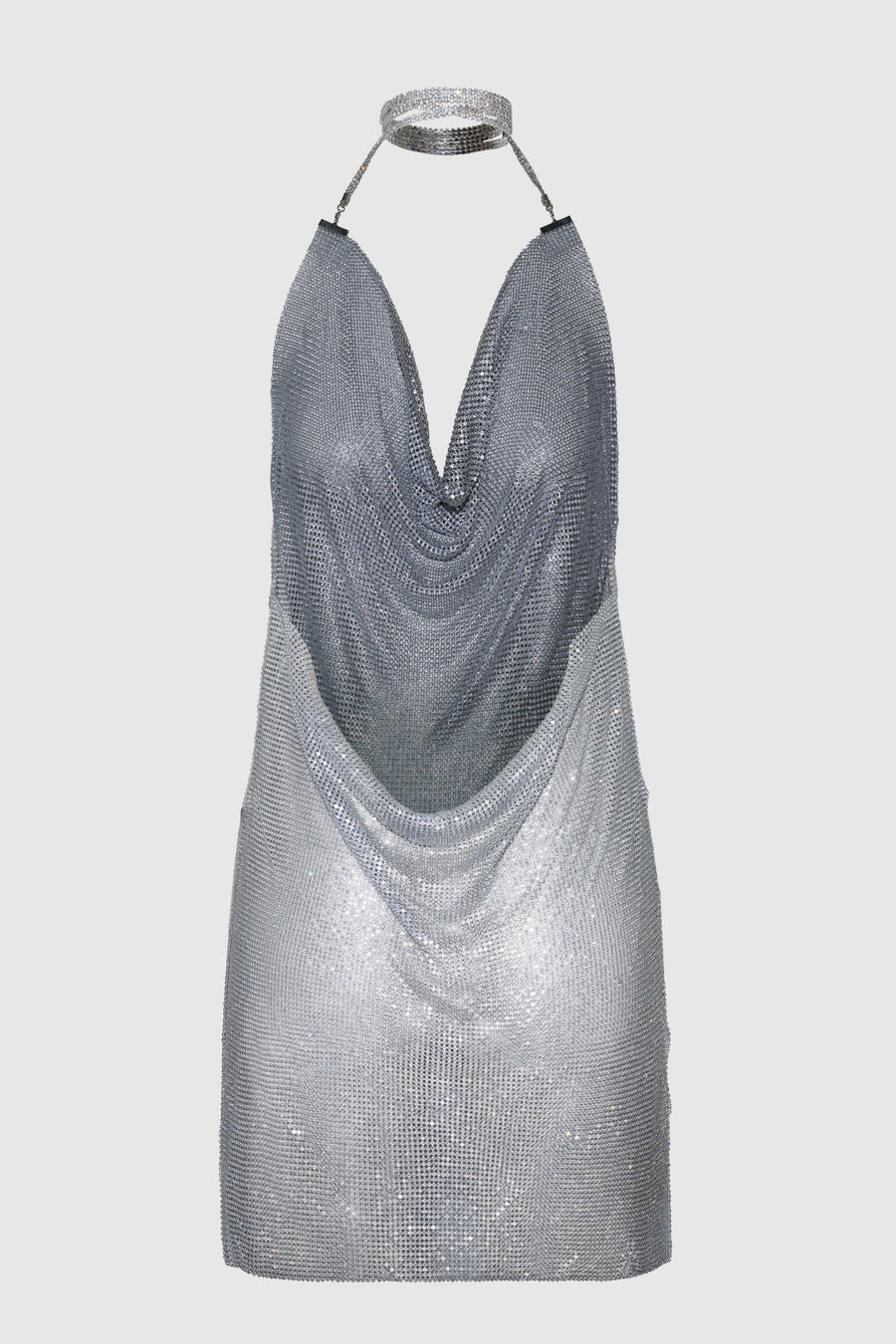 Silver rhinestone mini dress
